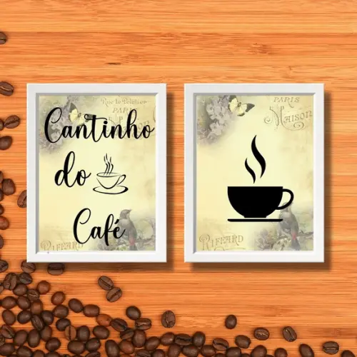 Quadro Cantinho do Café com Frases Amor Decorativo Aparador