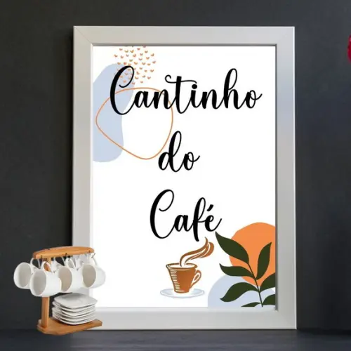 Quadro Cantinho do Café Cozinha com Vidro 30x40 cm
