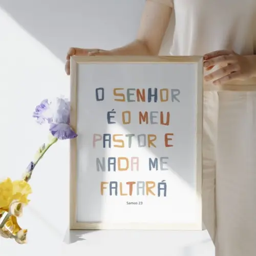 Quadro com Verso Bíblico Infantil | Moldura com Vidro 33x43