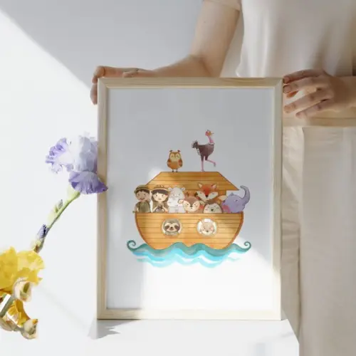 Quadro com Verso Bíblico Infantil | Moldura com Vidro 33x43