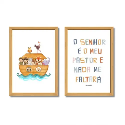 Quadro com Verso Bíblico Infantil | Moldura com Vidro 33x43