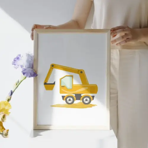 Quadro Construção Infantil | Personalizado com Nome 23x33 cm