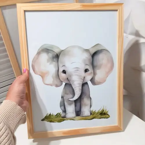 Quadro Decoração Safari Animais Quarto Infantil 33x43 cm