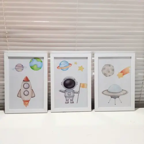 Quadro Decorativo Astronauta Quarto Infantil Menino 23x33cm