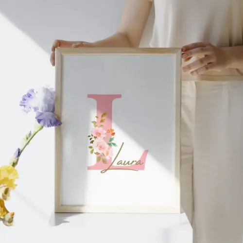 Quadro Decorativo Bebê com Nome | Estilo Lúdico