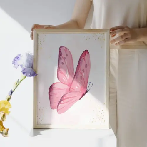 Quadro Decorativo Borboleta Infantil Personalizado Versículo