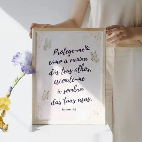 Quadro Decorativo Borboleta Infantil Personalizado Versículo