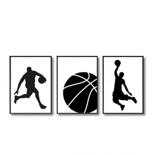 Quadro Decorativo Esporte Basquete Moldura com Vidro