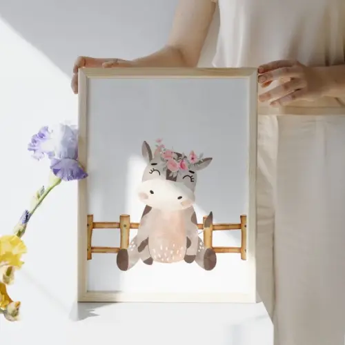 Quadro Decorativo Fazendinha Quarto de Menina Nome 33x43 cm