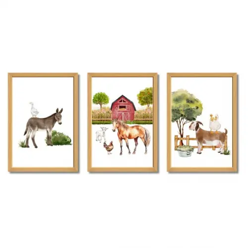 Quadro Decorativo Fazendinha Quarto de Menino 23x33 cm