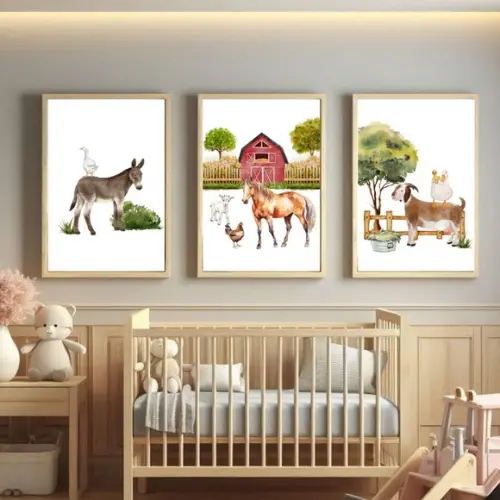 Quadro Decorativo Fazendinha Quarto de Menino 23x33 cm