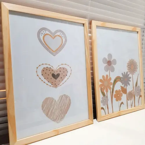 Quadro Decorativo Infantil Feminino Jardim Boho 33x43 cm