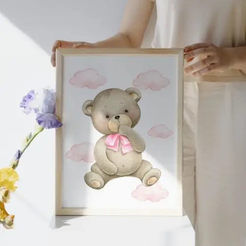 Quadro Decorativo Infantil Feminino Personalizado Ursinha