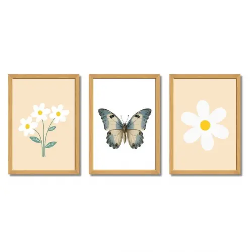 Quadro Decorativo Infantil Menina Borboleta para Quarto Bebê
