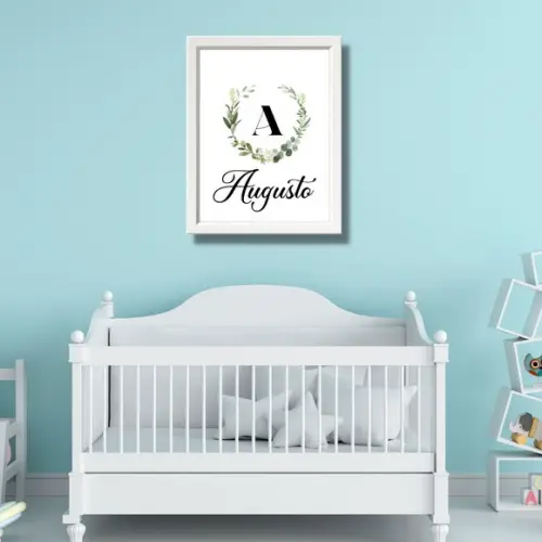 Quadro Decorativo Infantil Personalizado Nome Bebe 33x43 cm