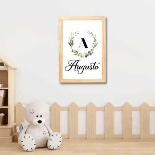 Quadro Decorativo Infantil Nome Bebe Personalizado 33x43 cm