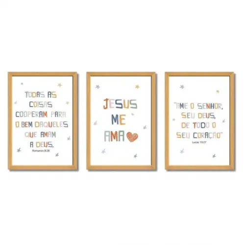 Quadro Decorativo Infantil Versículos Bíblicos Quarto Bebê