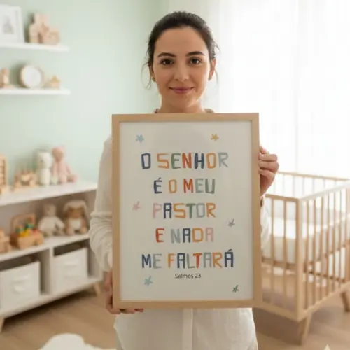 Quadro Decorativo Infantil Versículos Bíblicos Quarto Bebê