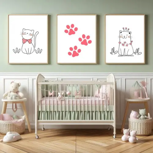 Quadro Decorativo Menina Quarto de Bebê Feminino com Vidro