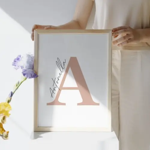 Quadro Decorativo Menina Tema Infantil Delicado com Nome