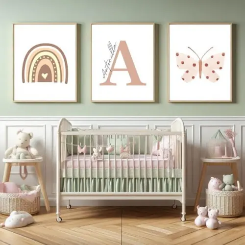 Quadro Decorativo Menina Tema Infantil Delicado com Nome