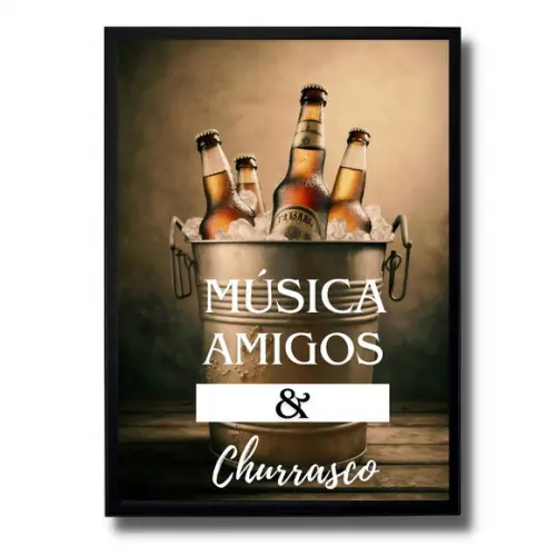 Quadro Decorativo para Area Externa Churrasco c/ Frase 30x40