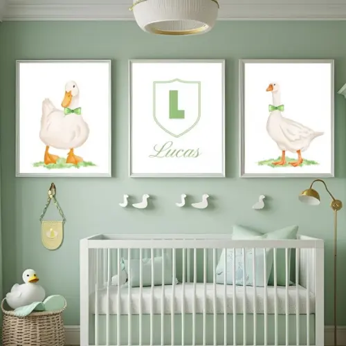 Quadro Decorativo Patinho Personalizado Minimalista Menino