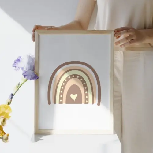 Quadro Decorativo Quarto de Menina Borboleta Arco Ires Nome