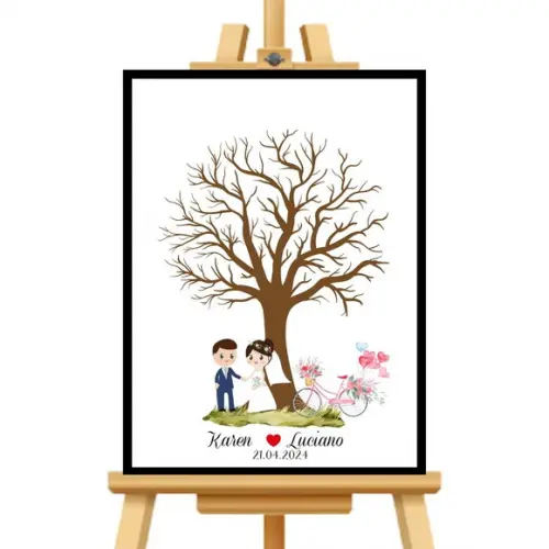 Quadro Digital Arvore Assinatura Moldura+vidro+carimbeira