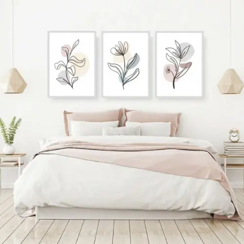 Quadro Decorativo Vidro para Quarto ou Sala Abstrato 33x43cm