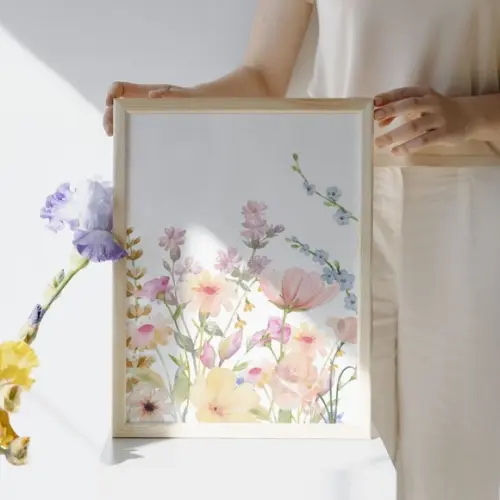 Quadro Floral Jardim Borboleta Infantil Quarto de Menina