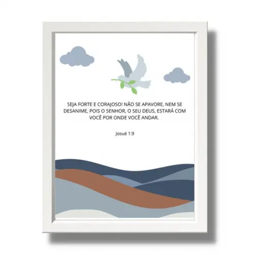 Quadro Infantil Bíblico Arca de Noé Personalizado 33x43 cm
