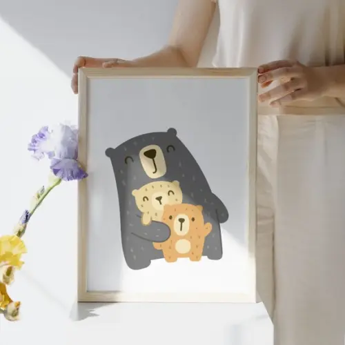 Quadro Infantil Bíblico para Decoração Quarto Bebê com Vidro