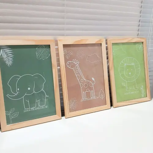 Quadro Infantil Decoração Safari Minimalista Moldura 23x33cm
