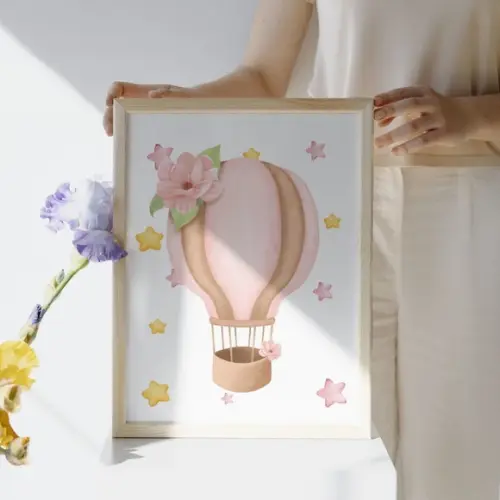 Quadro Infantil Feminino com Nome Personalizado | com Vidro