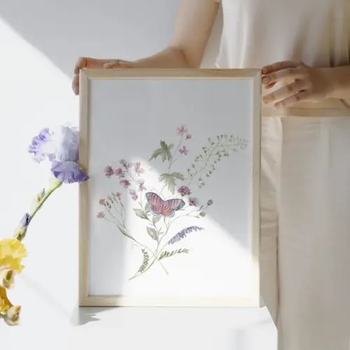 Quadro Infantil Feminino Personalizado com Moldura e Vidro