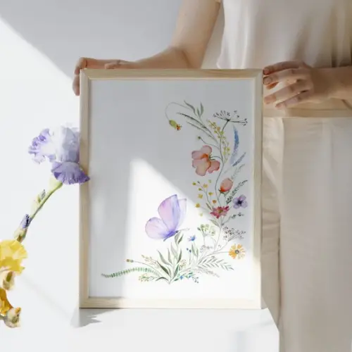 Quadro Infantil Feminino Personalizado com Moldura e Vidro