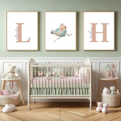 Quadro Infantil Irmãs Personalizado | Moldura com Vidro