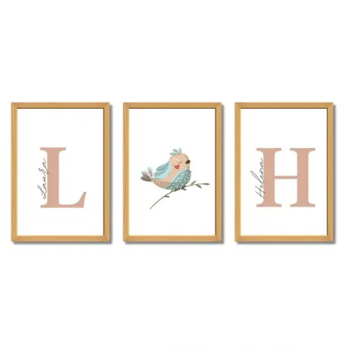 Quadro Infantil Irmãs Personalizado | Moldura com Vidro