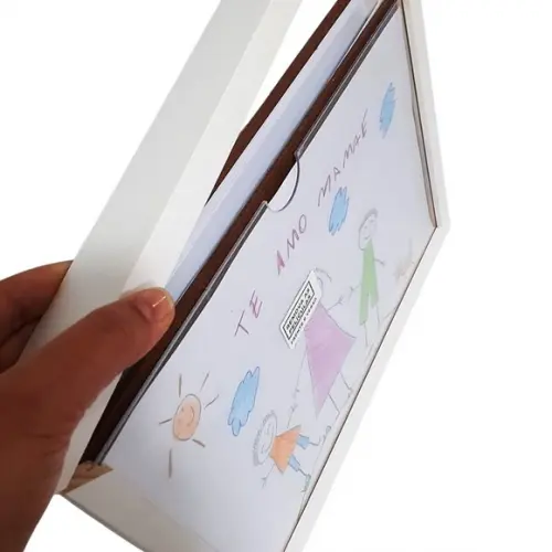 Quadro Infantil Porta Arte A4 Madeira Caixa Alta Proteção