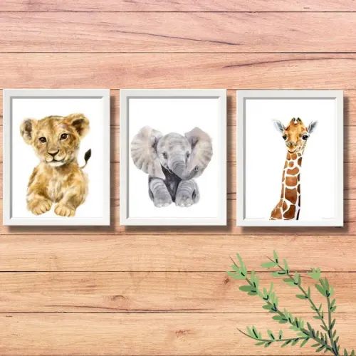 Quadro Infantil Safari Decoracao Quarto De Bebe 20x30 C/vido