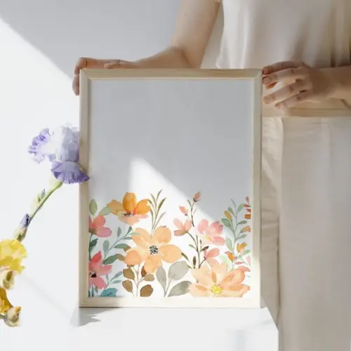 Quadro Jardim Personalizado Quarto de Menina com Vidro 23x33