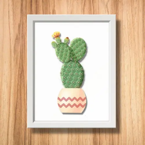 quadro lavanderia cacto decoração moldura e vidro 30x40cm