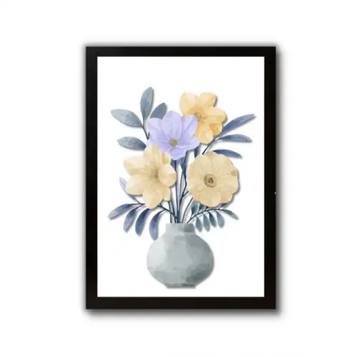 Quadro Lavanderia Cozinha Vaso de Flor Moldura/vidro 30x40