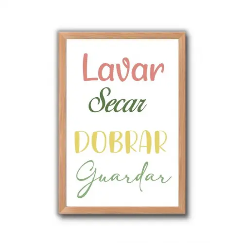 Quadro Lavanderia Decoração Moldura e Vidro Divertido 30x40