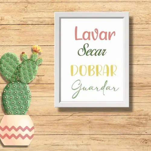 Quadro Lavanderia Decoração Moldura e Vidro Divertido 30x40
