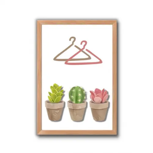 Quadro Lavanderia Decoração Moldura e Vidro Vasinhos 30x40cm