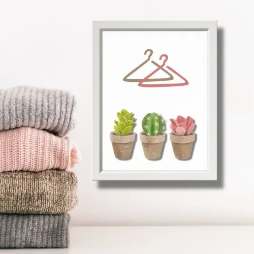 Quadro Lavanderia Decoração Moldura e Vidro Vasinhos 30x40cm