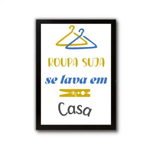 Quadro Lavanderia Decoração Moldura/vidro Frases Humor 30x40