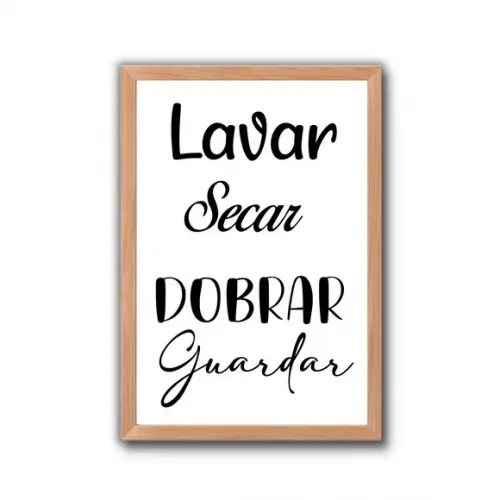 quadro lavanderia moldura com vidro frase divertida 30x40cm
